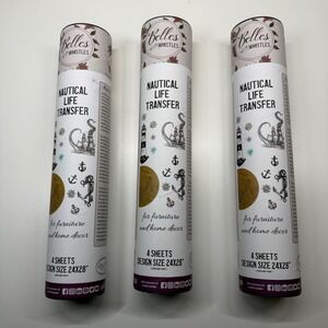 Belles & Whistles Nautical Life Transfer Lot of 3 Retired NEW Dixie Belle
